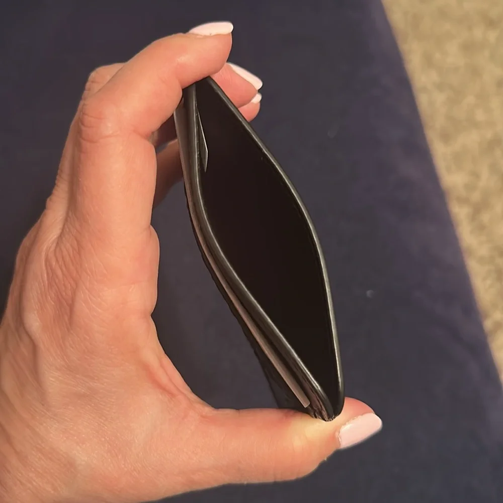 Tory Burch Black Patent Leather  Card Holder NEW
